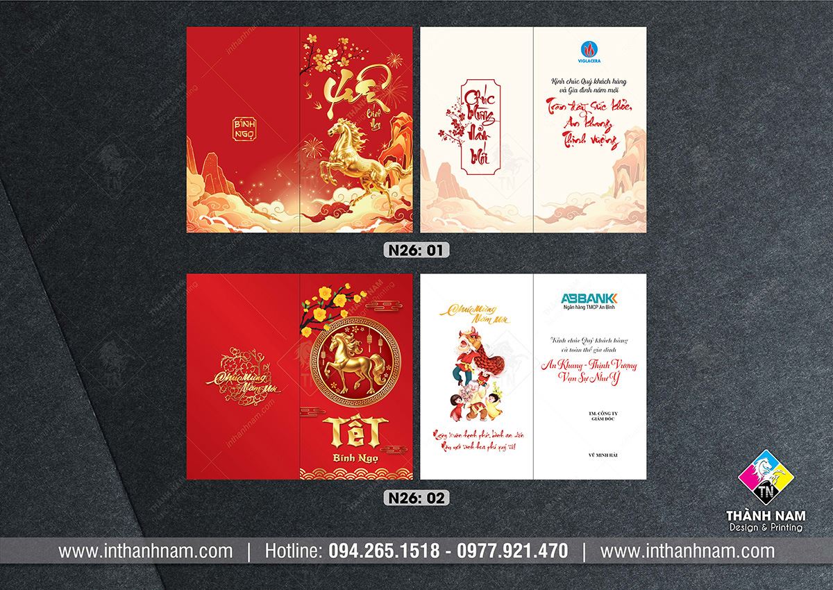 Mẫu in thiệp tết 2026 đẹp - Đặt in thiệp chúc mừng năm mới uy tín tại Hà Nội - báo giá ngay