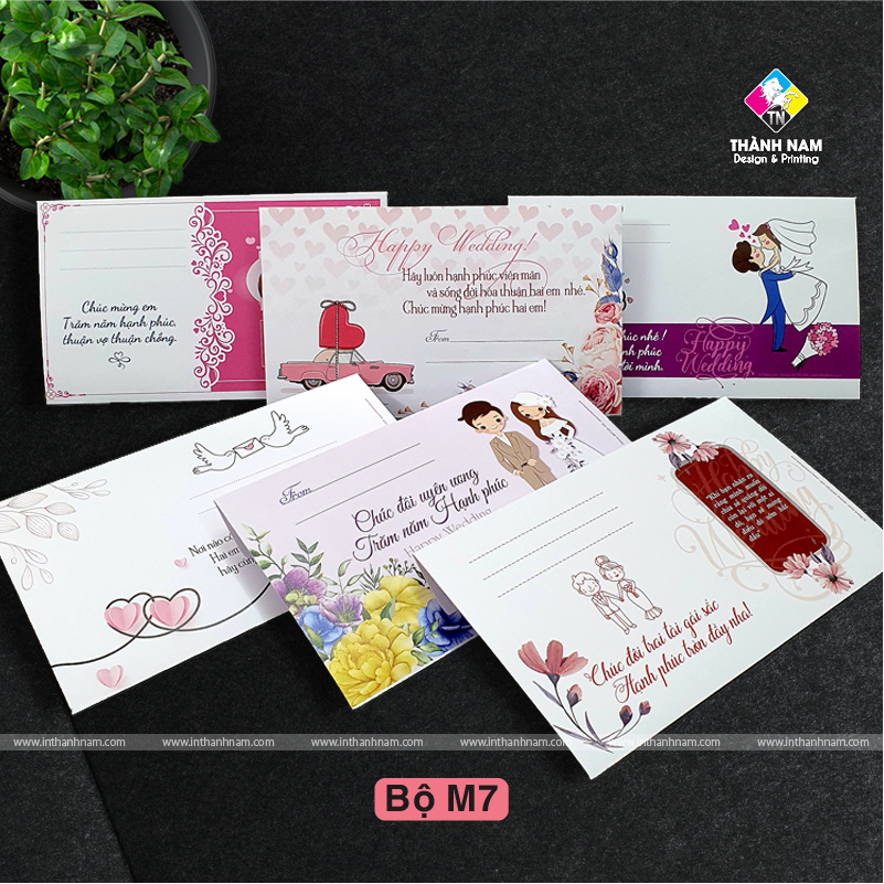 In phong bì mừng hạnh phúc